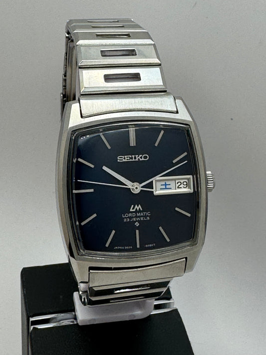 Seiko Lord Matic 5606-5000 – seltene rechteckige Vintage-Automatik mit Original-LM-Band – Dezember 1970 – revidiert 2025