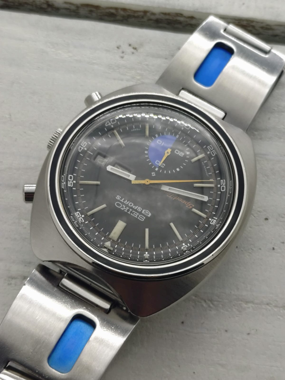 Seiko 5 Sports JDM Speed-Timer 6139-7020 – Caliber 6139, 21 jewels, Suwa Seikosha – Inner bezel, blue regatta counter – May 1971 – freshly serviced