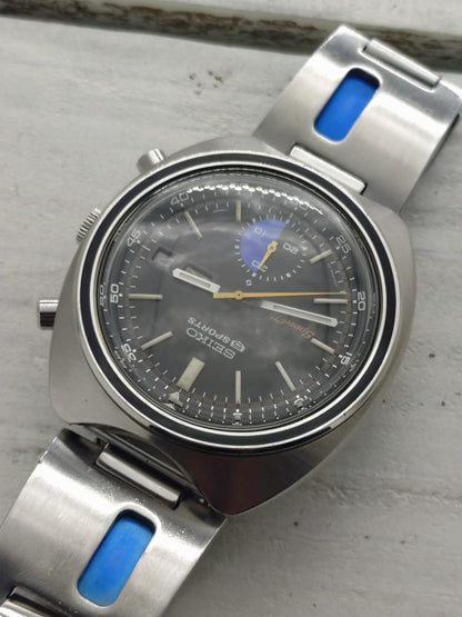 Seiko 5 Sports JDM Speed-Timer 6139-7020 – Caliber 6139, 21 jewels, Suwa Seikosha – Inner bezel, blue regatta counter – May 1971 – freshly serviced