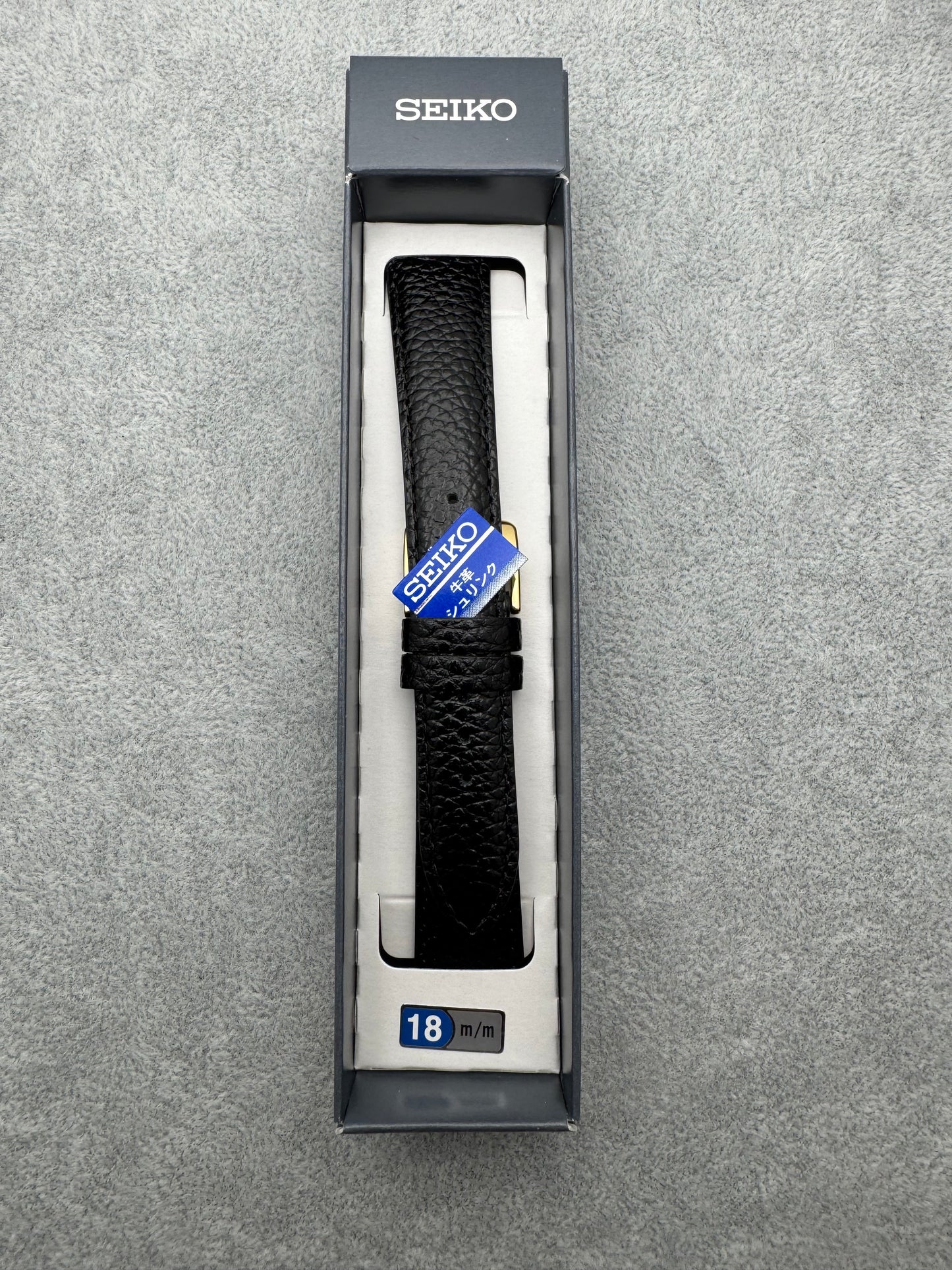 Seiko JDM Armband DAE4R 18 mm (18-15) – Schrumpfleder, schwarz (JDM)