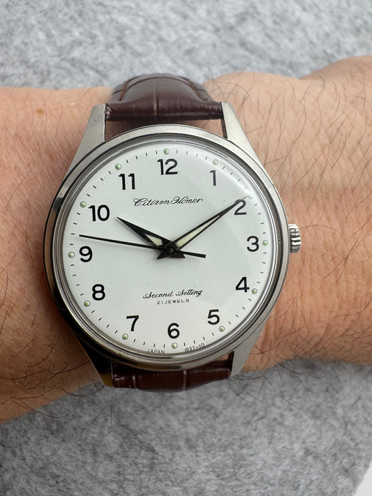 Citizen Homer Second Setting – 21 Jewels – JNR Railway Watch – Shōwa 44 / 1969 – originale Eisenbahner-Dienstuhr - frisch revidiert