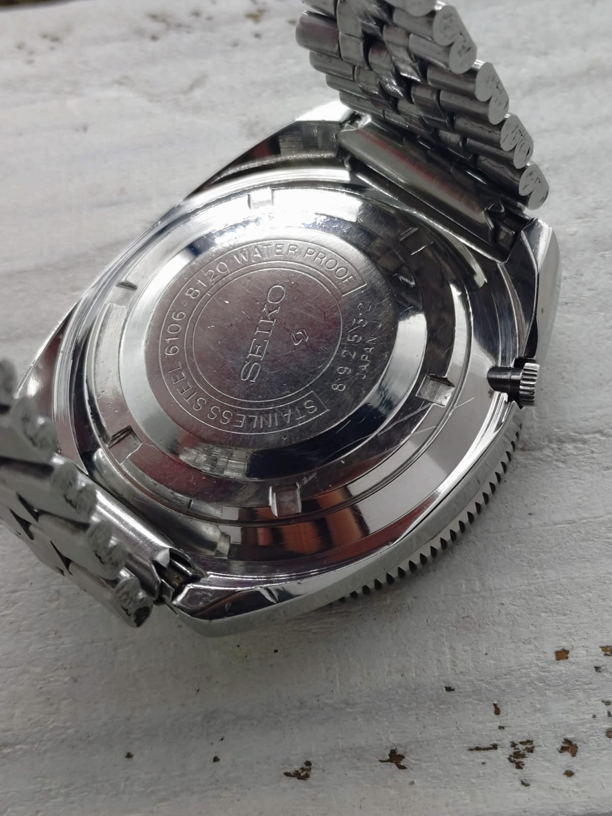 Seiko 5 Sports 6106-8120 – Kaliber 6106, Suwa Seikosha – drehbare Lünette, „Water 70 Proof" – September 1968 – frisch revidiert