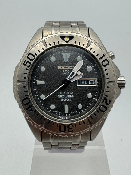 Seiko AGS Titanium Scuba 200 m – Réf. 5M43-0B70 – avril 1996 – fraîchement révisée