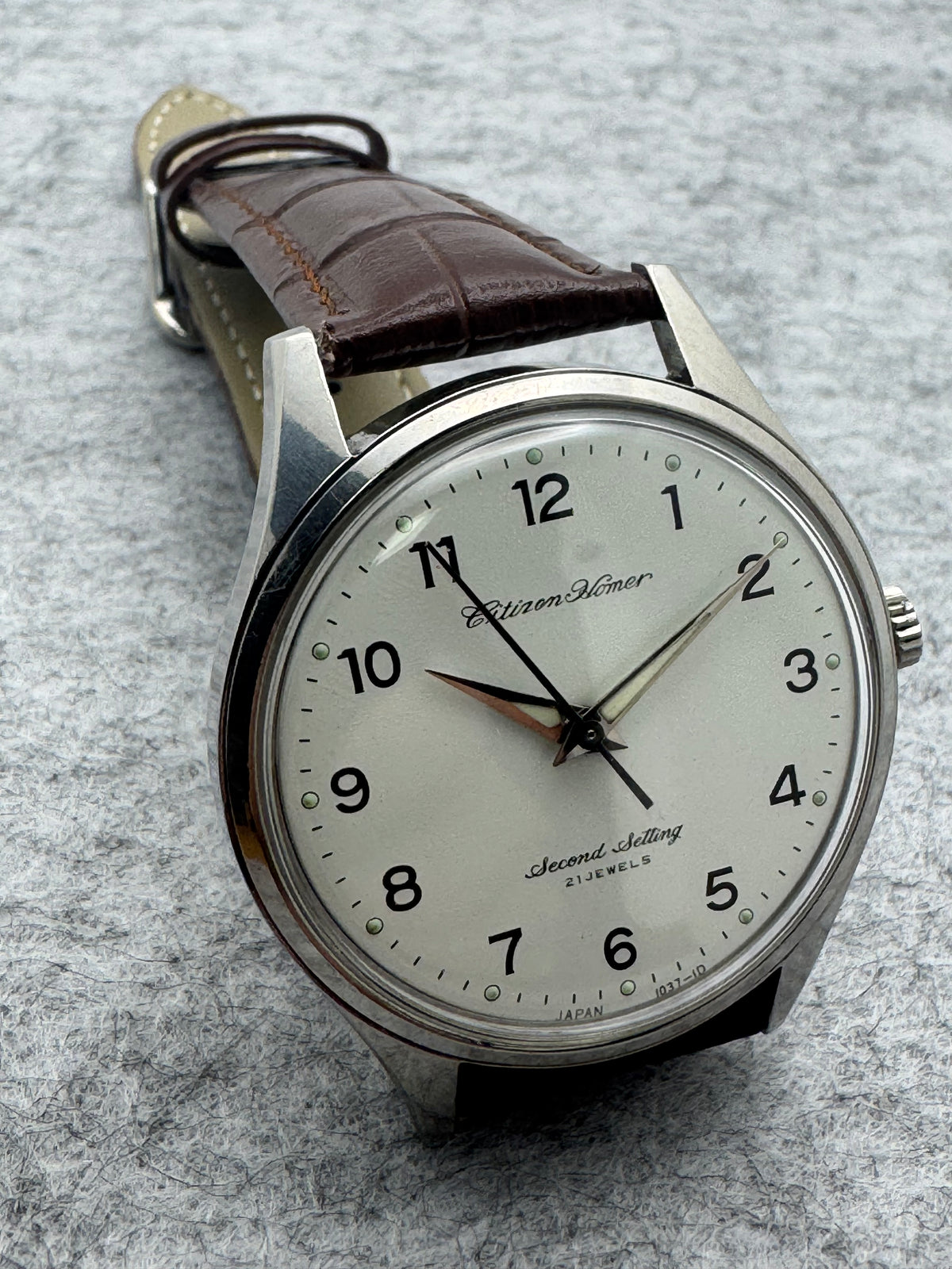 Citizen Homer Second Setting – 21 Jewels – JNR Railway Watch – Shōwa 44 / 1969 – originale Eisenbahner-Dienstuhr - frisch revidiert
