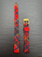 MaruMan – Vintage NOS Textil-/Tweed-Armband im Schottenkaro, 11 mm, goldfarbene signierte Schließe (Japan)
