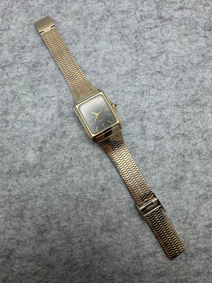 Orient Chandor Quartz - rectangular case, black dial - gold-plated stainless steel
