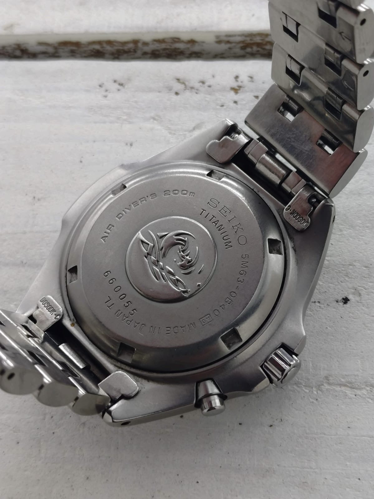 Seiko Kinetic Titanium Scuba 200 m – Ref. 5M63-0B40 – Caliber 5M63, titanium, diver's bezel – June 2006