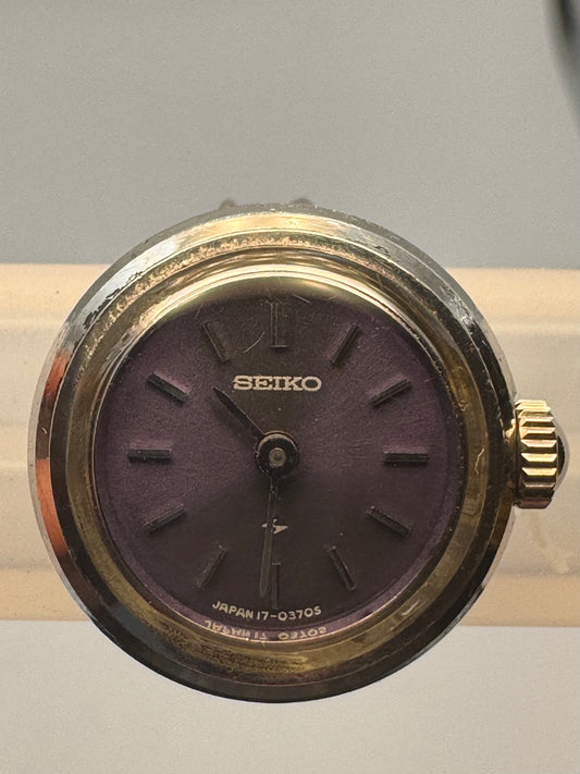 Rarität: Seiko Ring Watch 17-0400 – Lilafarbenes Zifferblatt – Januar 1972 (JDM)