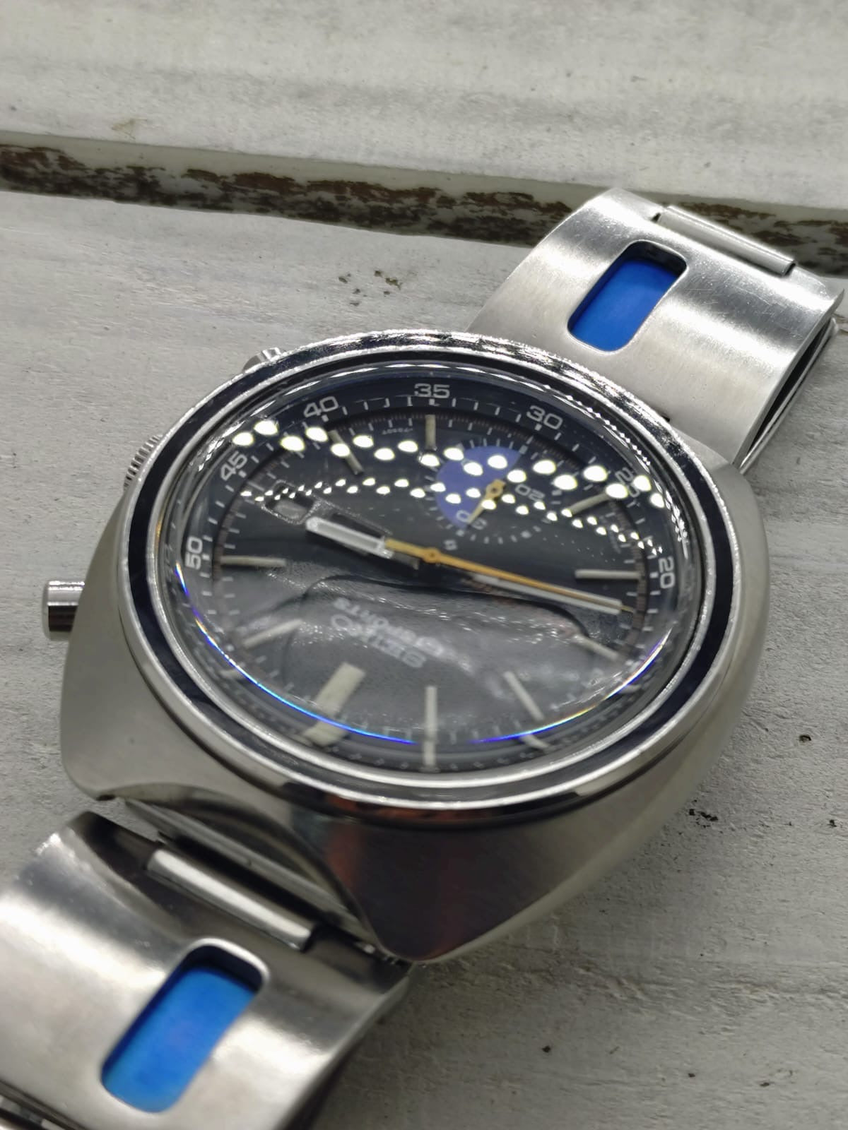 Seiko 5 Sports JDM Speed-Timer 6139-7020 – Caliber 6139, 21 jewels, Suwa Seikosha – Inner bezel, blue regatta counter – May 1971 – freshly serviced