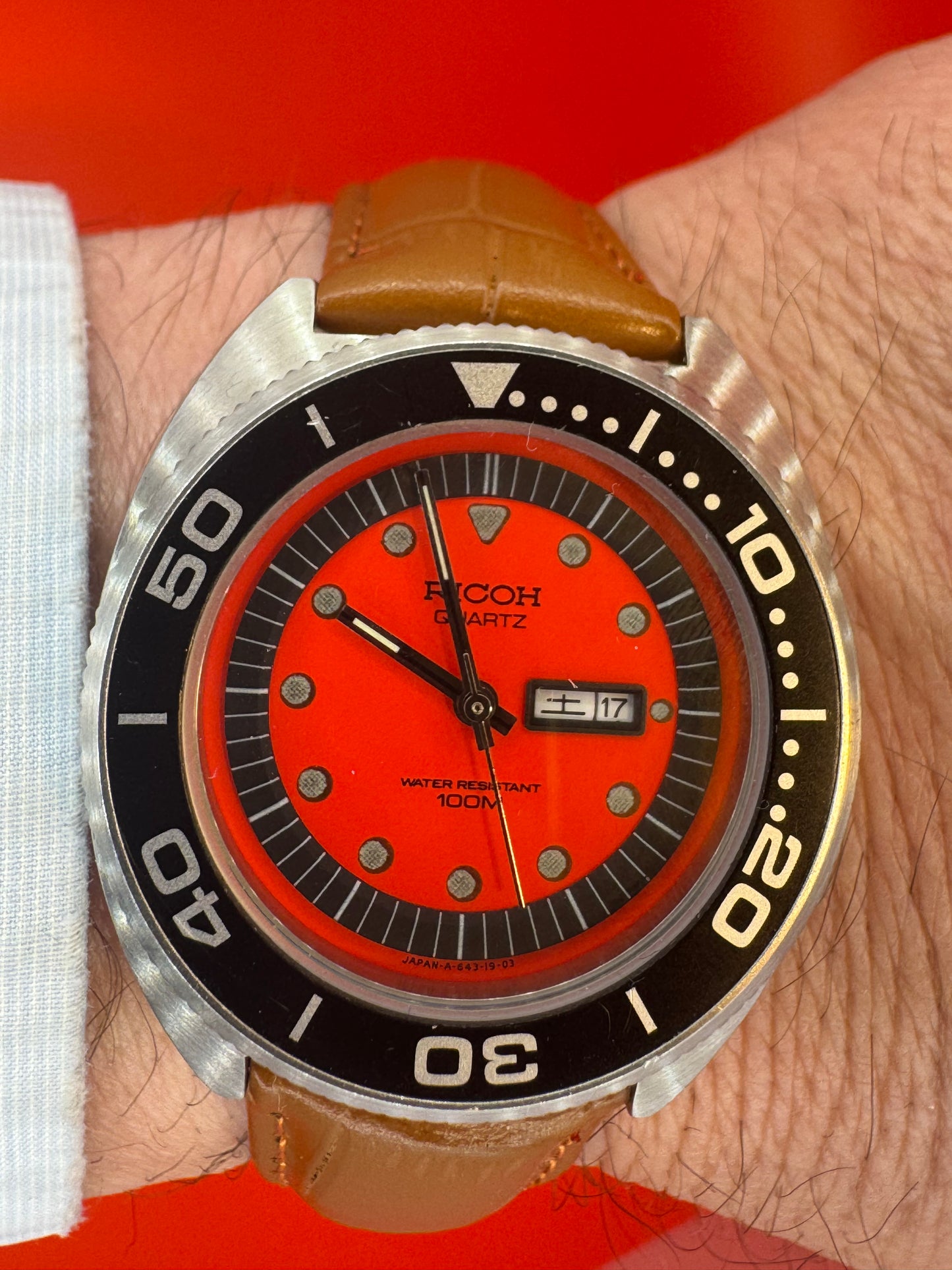 Ricoh Quartz Diver 100M – Ref. 643018 – Day-Date – Vintage Japan