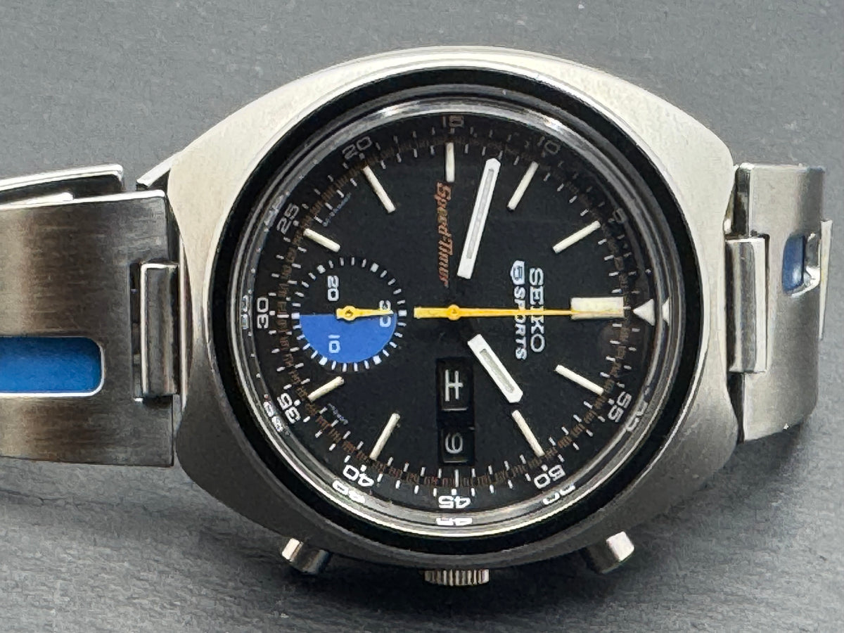 Seiko 5 Sports JDM Speed-Timer 6139-7020 – Caliber 6139, 21 jewels, Suwa Seikosha – Inner bezel, blue regatta counter – May 1971 – freshly serviced