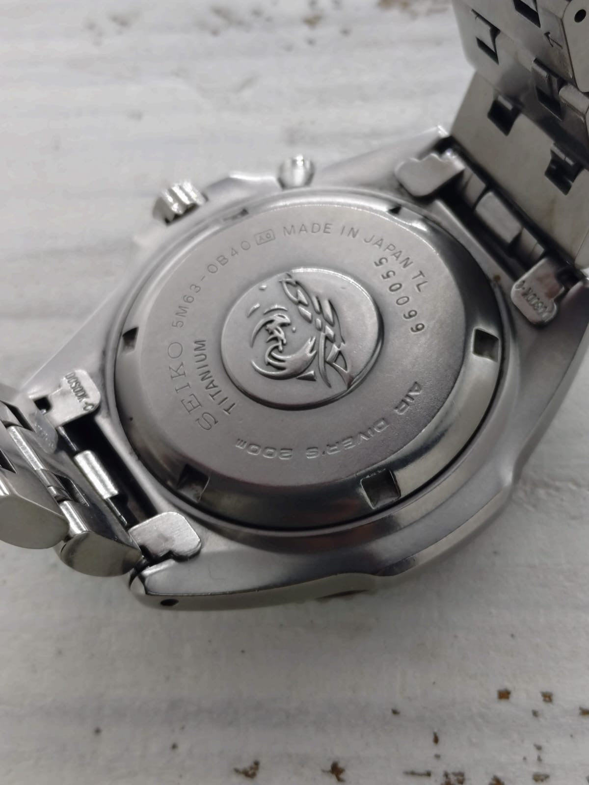 Seiko Kinetic Titanium Scuba 200 m – Ref. 5M63-0B40 – Caliber 5M63, titanium, diver's bezel – June 2006
