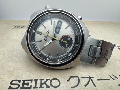 Seiko 5 Sports Speed-Timer 6139-7020 – Caliber 6139, 21 jewels, Suwa Seikosha – champagne dial, original bracelet – November 1971 – freshly serviced