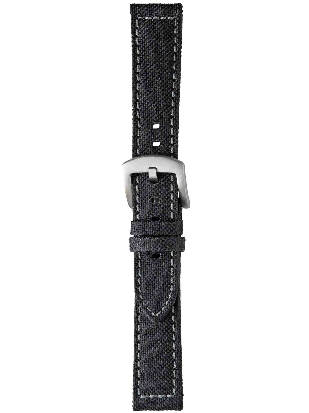 Herzog Canvas Lederarmband Schwarz