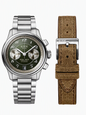 KUOE OLD SMITH 90-012 Automatik-Chronograph 37 mm - grünes Zifferblatt