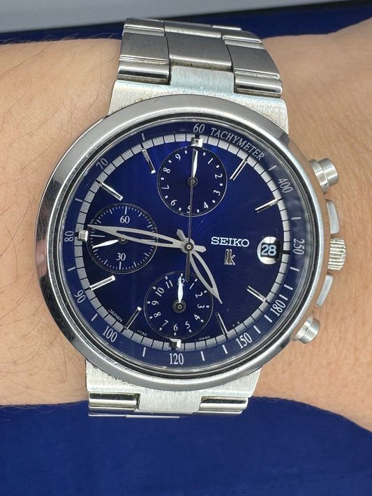 Seiko Lukia Chronograph 7T92-0AA0 – JDM Modell (Oktober 2011) mit blauem Sunburst-Zifferblatt und LK-Signatur