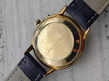 Seiko Crown « Diashock 21 Jewels » – Réf. J15003E – Calibre 560, remontage manuel – boîtier plaqué or, début des années 1960 – fraîchement révisée