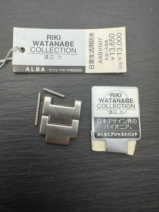 ALBA RIKI WATANABE COLLECTION – Ersatz-Armbandglied Edelstahl – Modell AABV007 – neuwertig (NOS) - 1 Stück