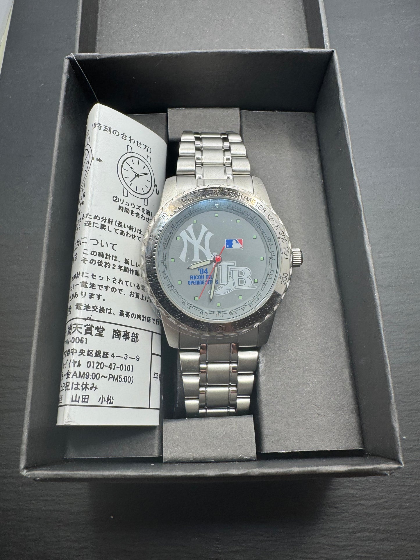 Ricoh MLB Opening Series 2004 – New York Yankees vs. Tampa Bay Devil Rays – limitierte Japan-Eventuhr – NOS Full Set
