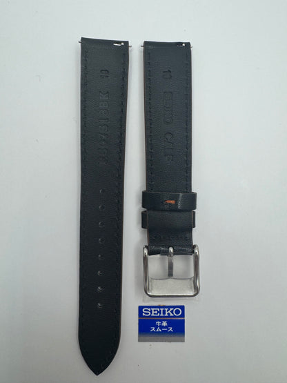 Original Seiko Lederarmband RS07S18BK – 18 mm – Schwarz – Kontrastnaht (JDM)