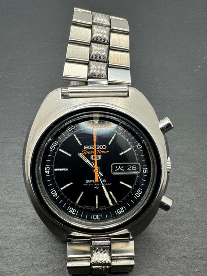 Seiko 5 Sports JDM Speed-Timer 7017-6010 – Caliber 7017, flyback chronograph with inner bezel, Daini Seikosha – February 1971 – freshly serviced