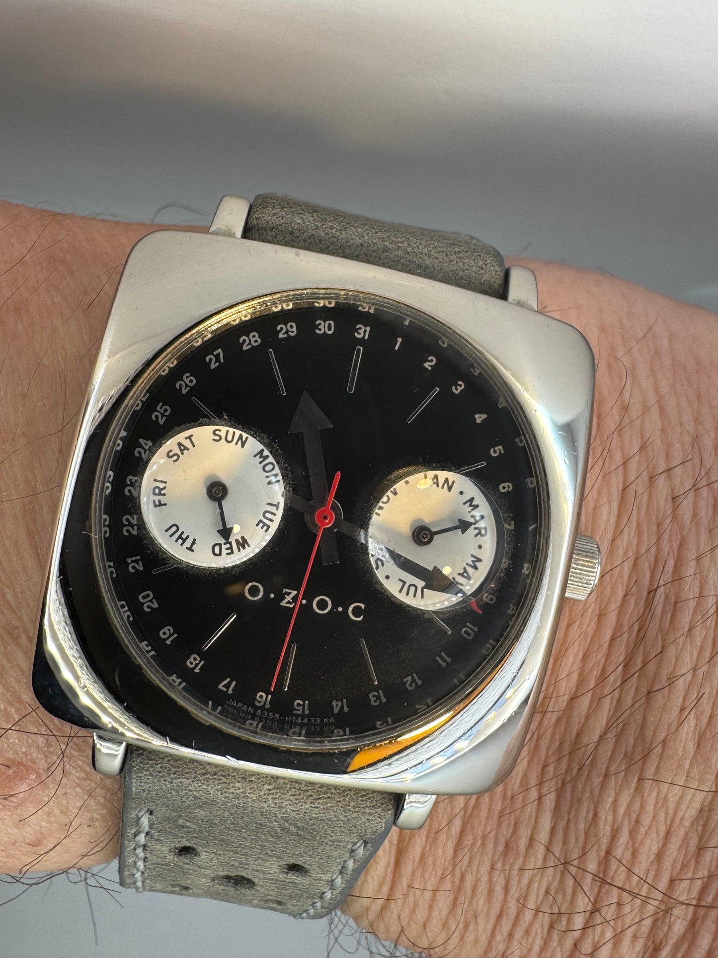 Citizen-gefertigtes Design-Objekt „OZOC" (Citizen Kaliber 6355) – Triple-Calendar-Quarzuhr – seltenes JDM-Sammlerstück von November 1997