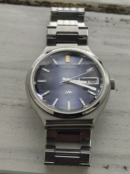 Seiko Lord Matic Special 5206-6090 – Calibre 5206, 23 rubis, Daini Seikosha – cadran bleu, verre minéral triple facette – novembre 1972 – fraîchement révisée