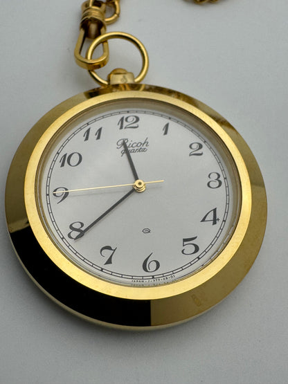 Ricoh Quartz Pocket Watch – Ref. J-272-48-01 – gold-colored – Chain