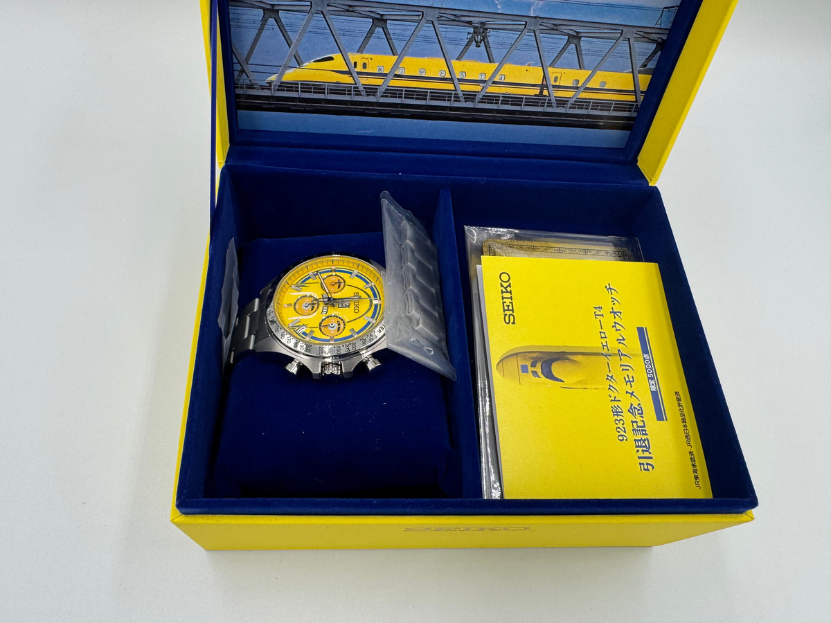 Seiko × Shinkansen Class 923 „Doctor Yellow T4 – Last Run" – Gedenkchronograph Nr. 4244 von 5.000 – ungetragen mit Box und Zertifikat