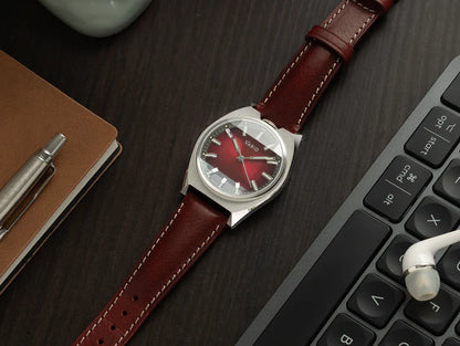 Vario Futurist Watch – Sunburst Red Fumé