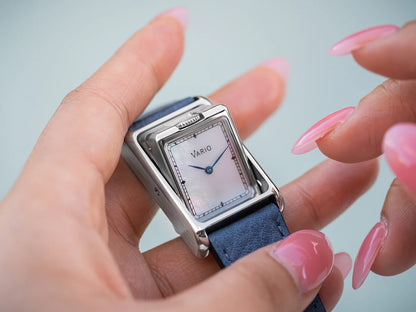VARIO VERSA Reversible Dual Time Silver-White MoP Watch