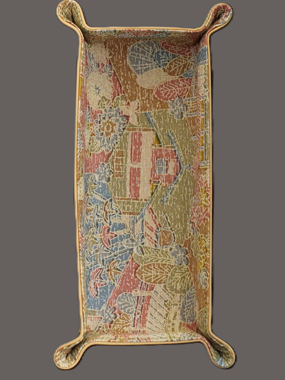 Plateau exclusif pour montres et bijoux – Pièces uniques fabriquées à la main à partir de tissus de kimono japonais originaux, motif paysage pastel 24 x 12