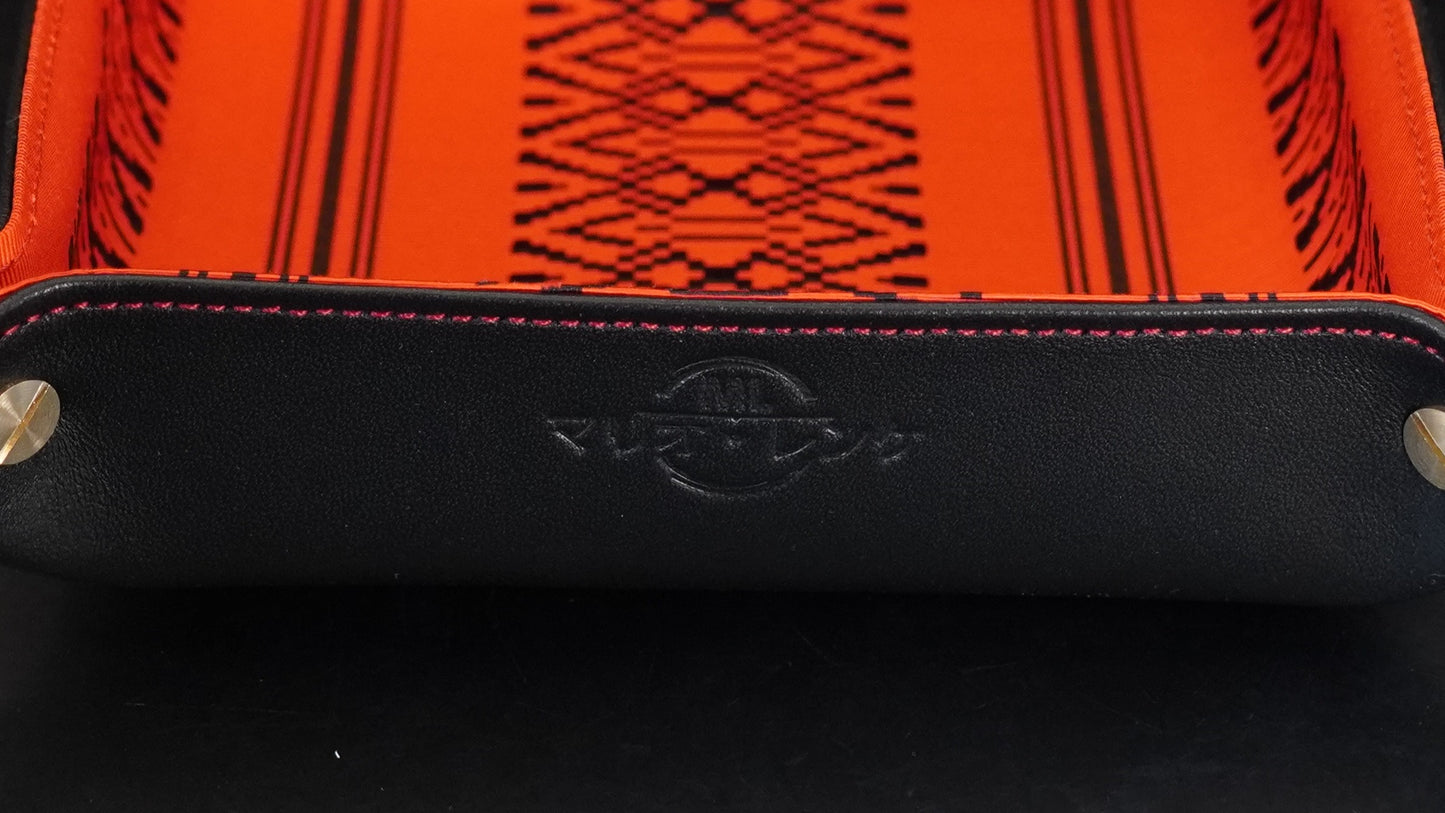 Plateau exclusif pour montres et bijoux – pièces uniques fabriquées à la main à partir de tissus de kimono japonais originaux, modèle Japan, noir et rouge, 20 x 20 cm