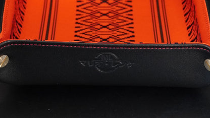 Plateau exclusif pour montres et bijoux – pièces uniques fabriquées à la main à partir de tissus de kimono japonais originaux, modèle Japan, noir et rouge, 20 x 20 cm