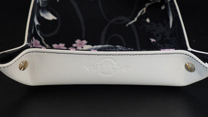 Plateau exclusif pour montres et bijoux – pièces uniques fabriquées à la main, modèle « Kois - Bleu marine », 20 x 20