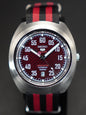 Seiko 5 Sports Limited Edition SRPA87K1 – rotes Carbon-Zifferblatt, Full Set (2016), gebraucht, inkl. neuem Lederarmband