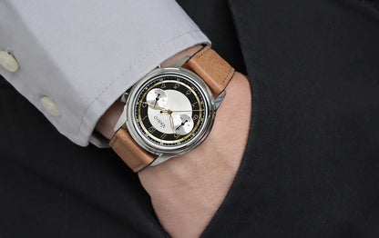 Vario Empire - White Tuxedo Gold Tachymètre Chronograph Watch