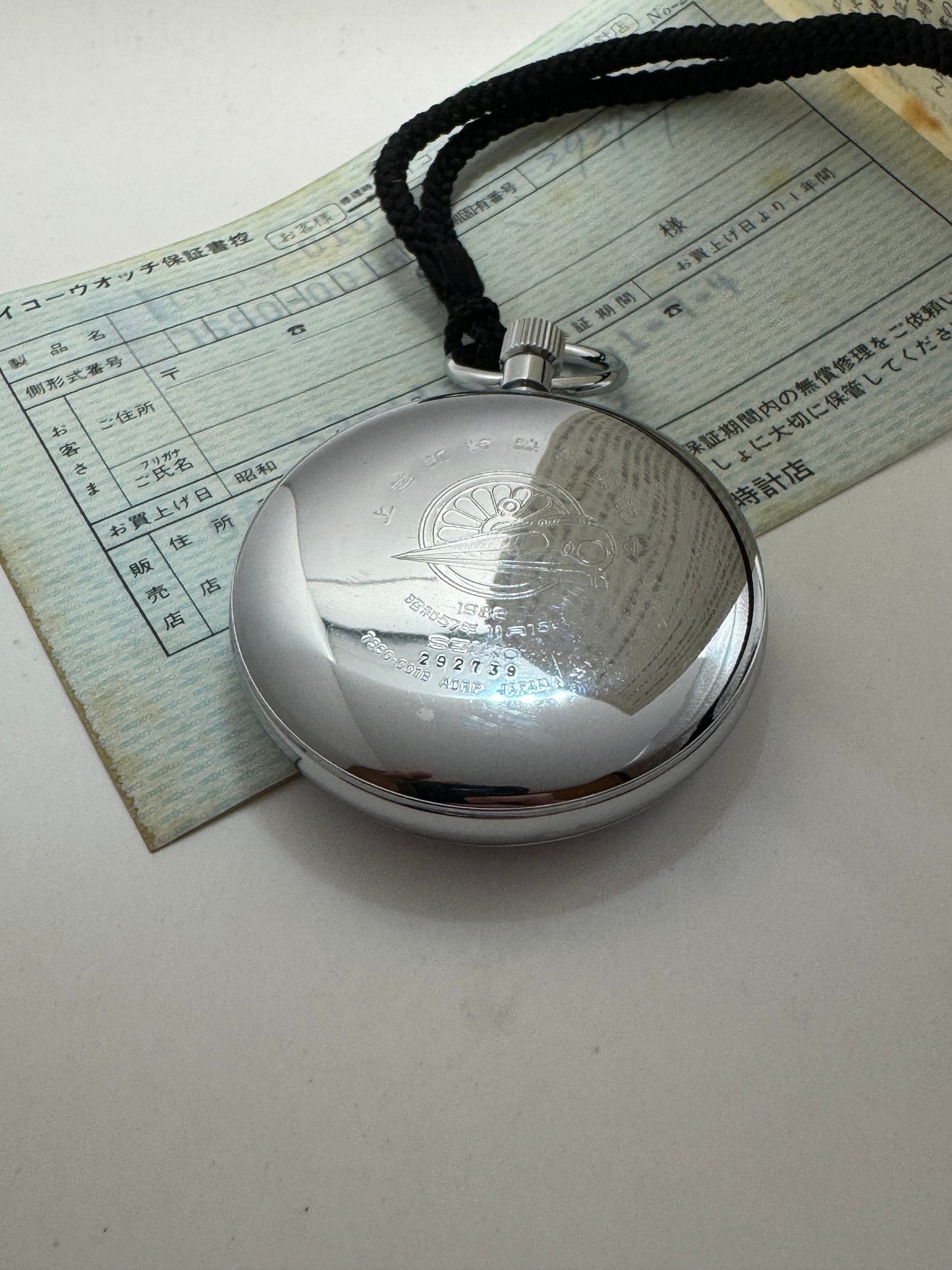 Seiko Quartz Taschenuhr – Ref. 7550-001B – Jōetsu Shinkansen Eröffnungsmodell – September 1982 – Full Set