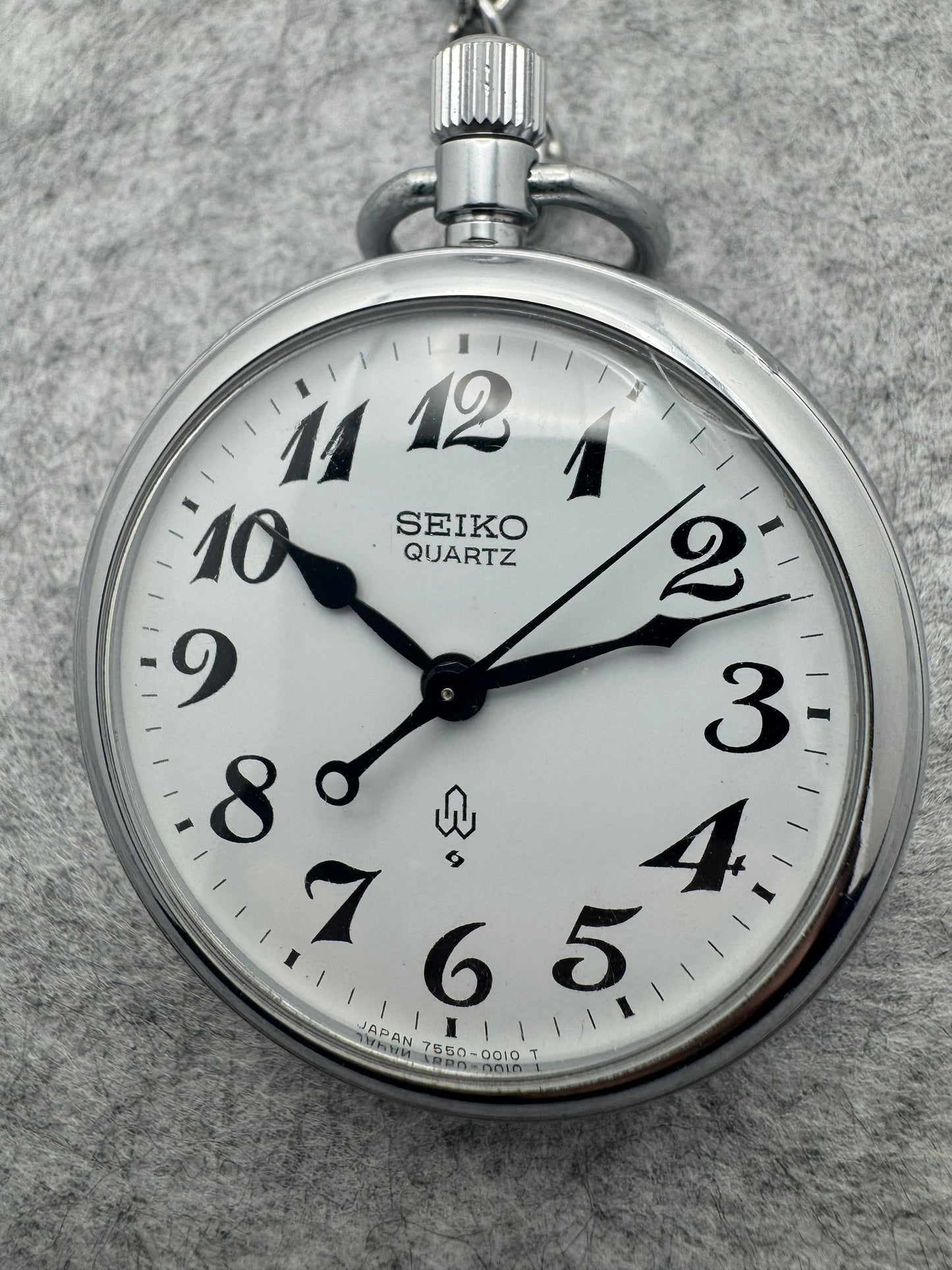 Seiko Eisenbahner-Taschenuhr Quarz 7550-0010 (Juli 1984)