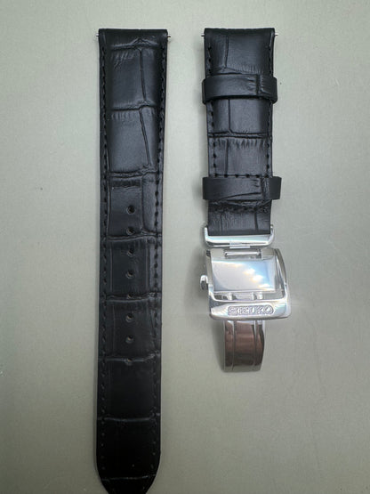 Original Seiko leather strap RS05C20BK (20-18) – folding clasp (JDM)