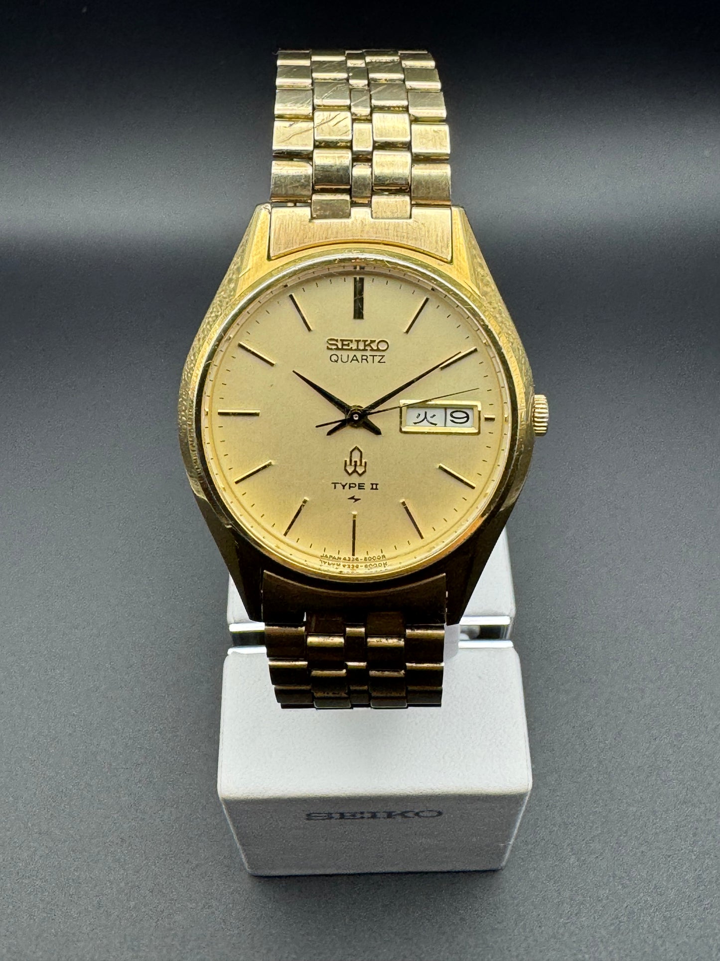 Seiko Type II Quartz 4336-8000 (Oktober 1977), goldfarben, guter Originalzustand