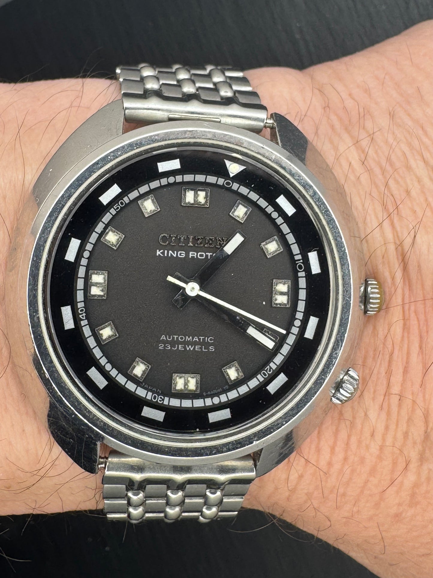 Citizen King Rotor Automatic 23 Jewels – Ref. 4-640055TA – Cal. 6400 – Juni 1969 JDM-Modell, in Japan revidiert