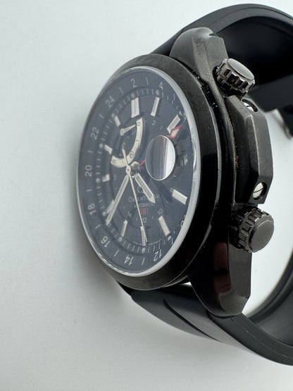 Orient Star Automatic GMT – black ion-plated, power reserve and second time zone – exhibition case back