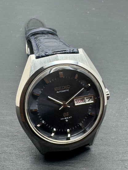 Grand Seiko 61GS Hi-Beat – Ref. 6146-8050 – Caliber 6146A, 36,000 vph, Suwa Seikosha – blue-grey dial, faceted crystal – May 1972 – freshly serviced