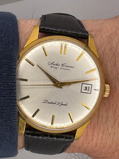 Seiko Cronos Self Dater – Réf. J15016E – Mouvement Cronos, 21 rubis, remontage manuel – Daini Seikosha, 1963 – récemment révisée