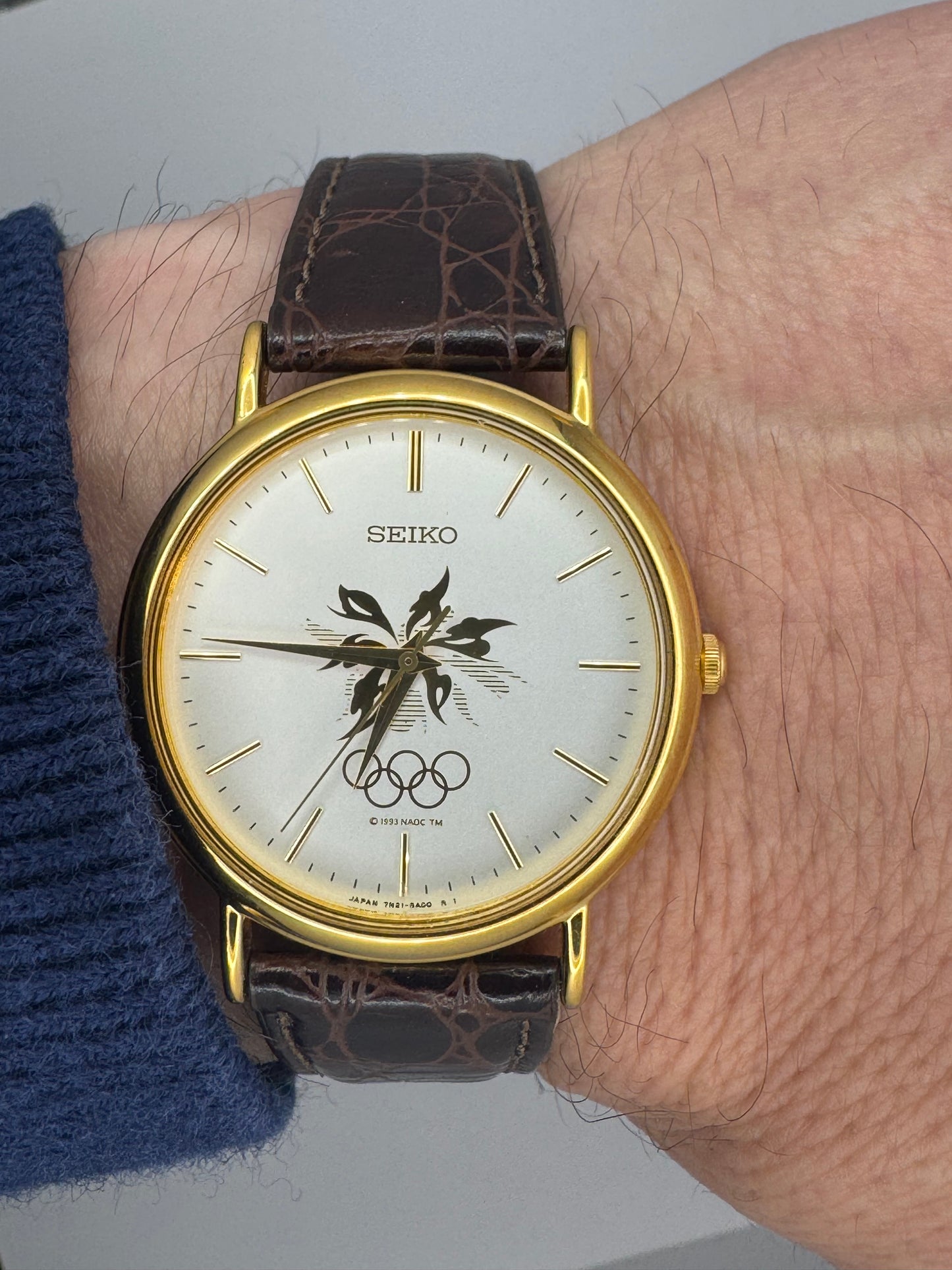 Seiko Nagano Olympic Commemorative Watch 1998 – Ref. 7N21-8A00 – Olympic Rings Dial – produziert Oktober 1997