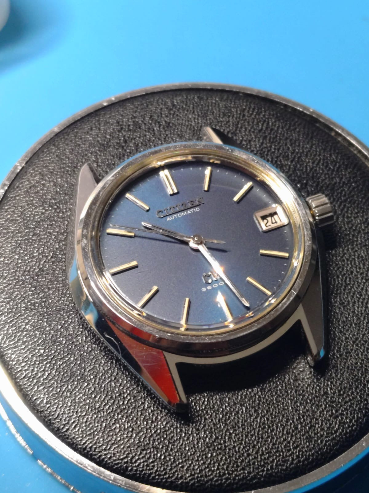 Rarity: Citizen Highness 36000 – Ref. 4-740203 Y – Caliber 7430, 36,000 bph automatic, chronometer quality – blue dial – October 1971 – freshly serviced