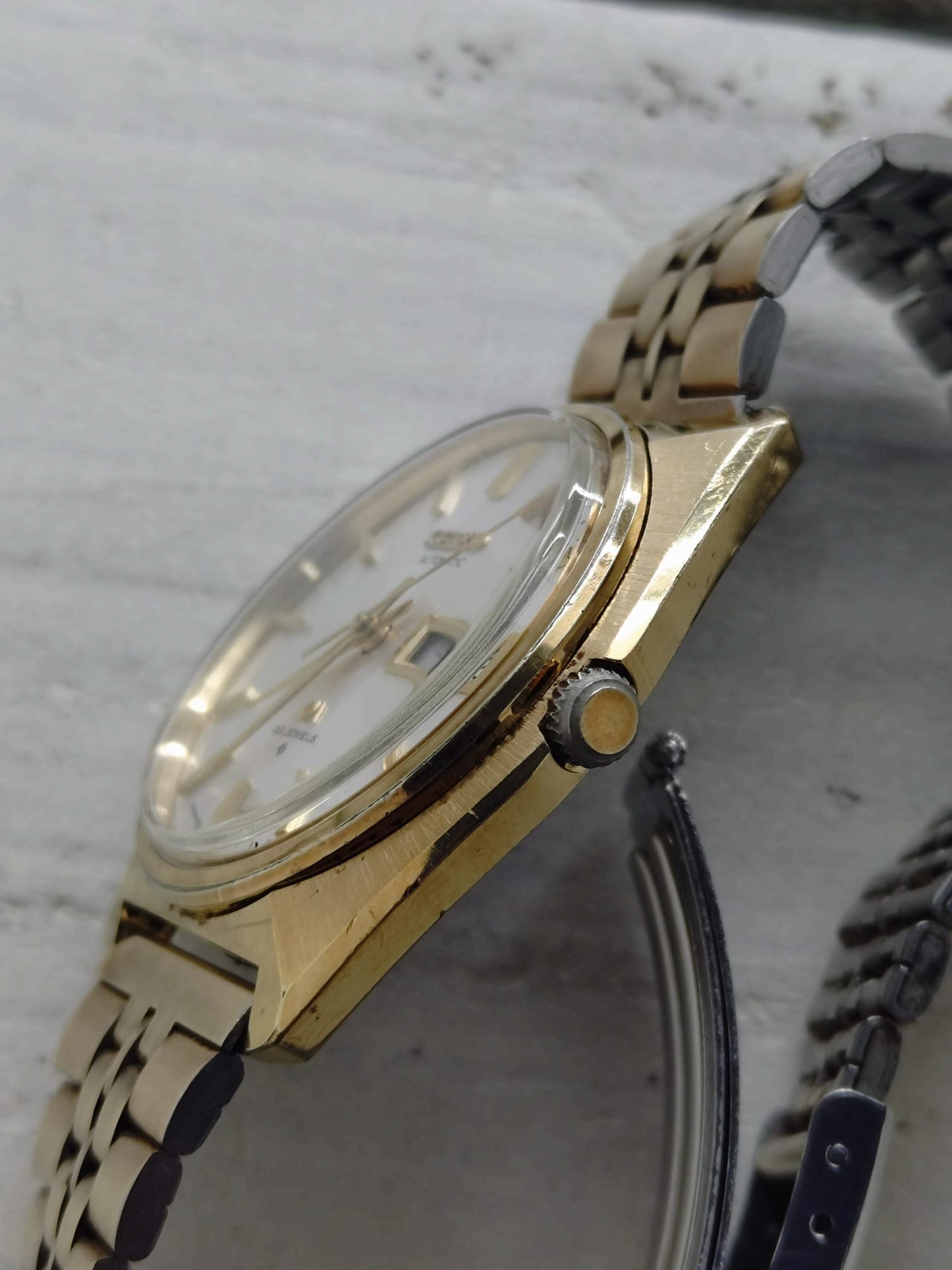 Seiko Lord Matic 23J 5606-7000 – JNR-Widmungsuhr (Japan. Staatsbahn), vergoldet, revidiert