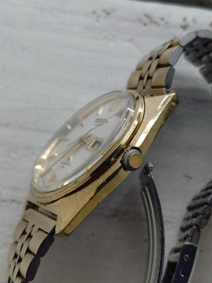 Seiko Lord Matic 23J 5606-7000 – JNR-Widmungsuhr (Japan. Staatsbahn), vergoldet, revidiert