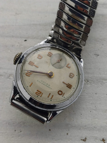 Seiko Chronometer – Case No. 1049 – Caliber 10A, manual wind with small seconds – July 1948 – freshly serviced